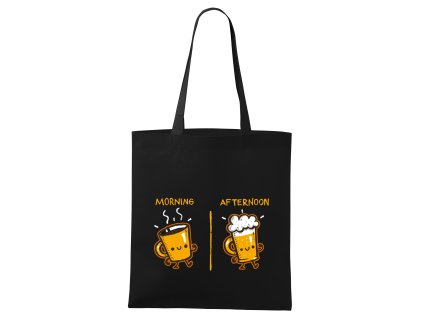 nákupní taška Ráno kafe odpoledne Pivo