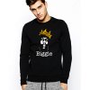 unisex černá mikina bez kapuce biggie hip hop