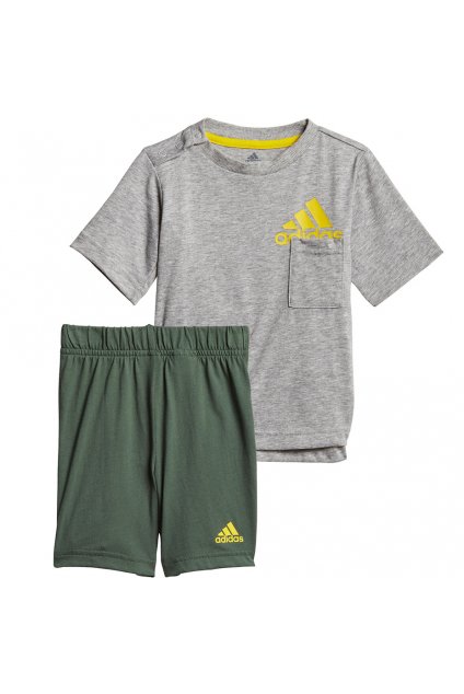 Sada pre deti adidas Infants BOS Logo Summer Set šedo zelená GM8944