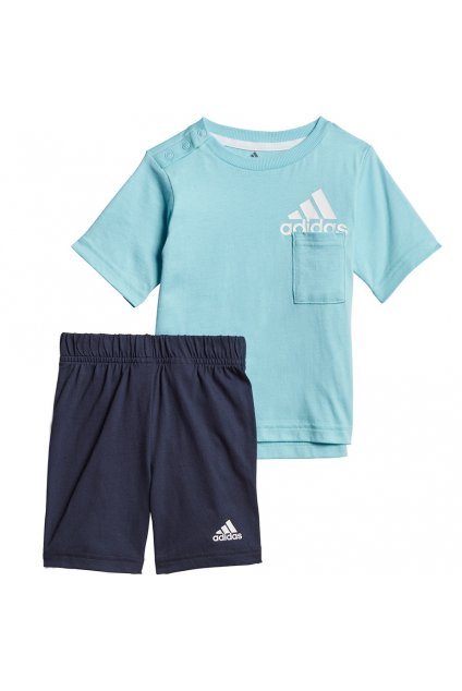 Detský set Adidas Infants BOS Logo Summer Set modrá GM8943