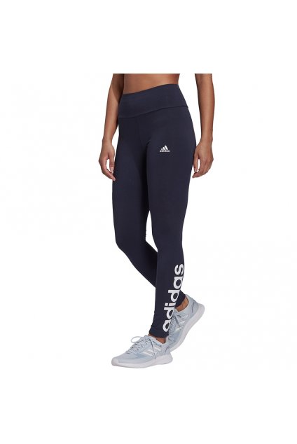 Dámske legíny adidas Essentials High-Waisted Logo Leggings tmavomodré H07781