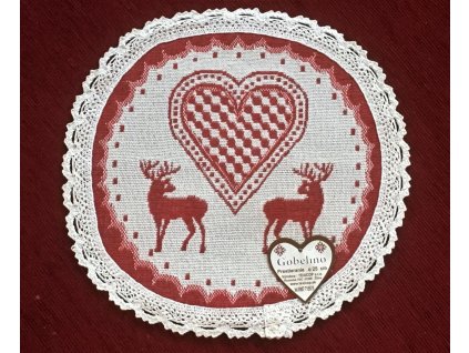 prostírání kulaté červené M