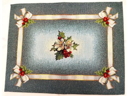 Gobelínové vánoční prostírání - Vánoční květy