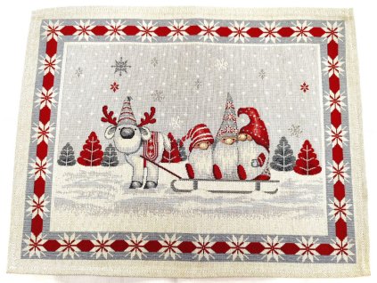 Gobelínové vánoční prostírání - Vánoční skřítci