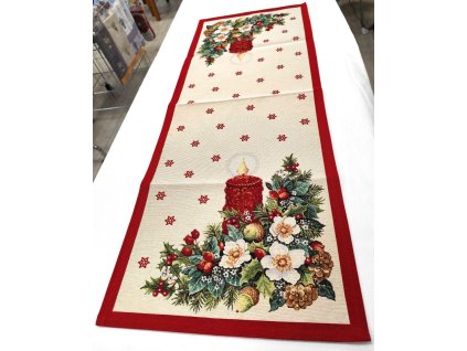 Gobelínový vánoční ubrus - Vánoční svíčka