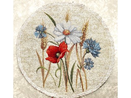 Gobelínové prostírání kulaté - Letní květy