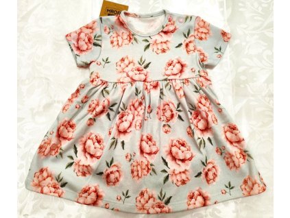 Kojenecké šatičky - body s krátkým rukávem - Pivoňka