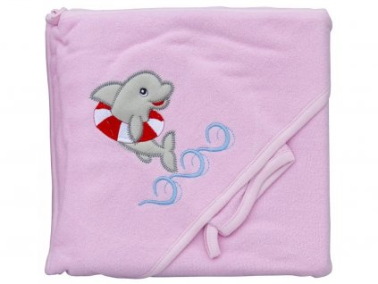 6392 frote rucnik scarlett delfin s kapuci ruzova