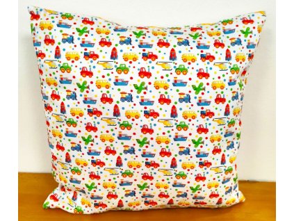 Bavlněný povlak na polštář - Letadla a autíčka