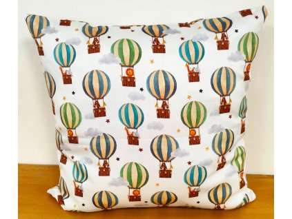 Bavlněný povlak na polštář - Létací balóny