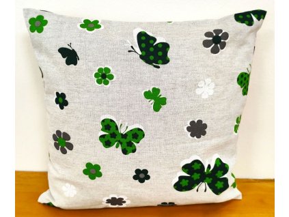 Povlak na polštář - Motýlci zelení