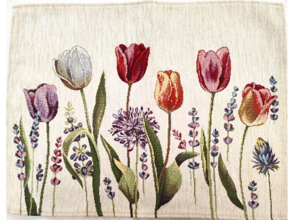 Gobelínové prostírání chenille - Tulipány