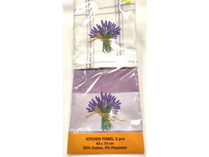 Vaflové utěrky - Kytička levandule