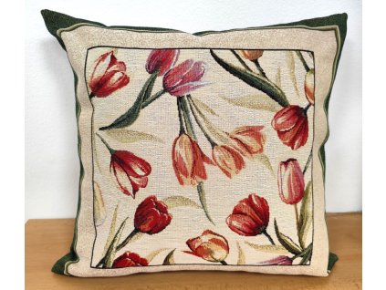 Povlak na polštář gobelín - Tulipány