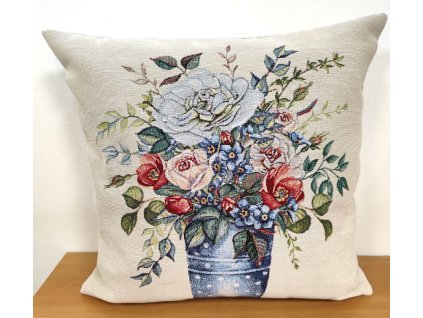 Povlak na polštář gobelín - Kytice květů