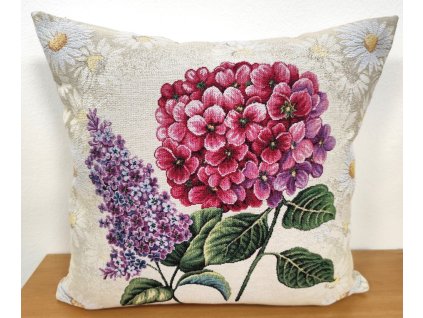 Povlak na polštář gobelín - Hortenzie