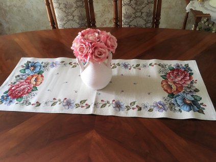 ubrus 40x100 květy barevné M