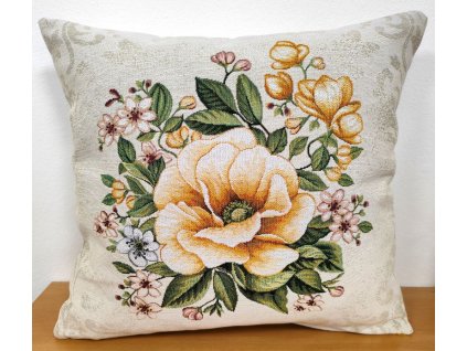 Povlak na polštář gobelín - Žluté květy