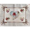 Gobelínové prostírání - Srdce s květy