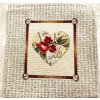 Gobelínové prostírání 20x20 - Srdce s růžičkami