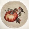 Gobelínové prostírání kulaté - Dýně s ptáčkem