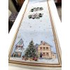 Gobelínový vánoční ubrus - Vánoční domky se stromečkem