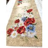 Gobelínový ubrus - Máky a kopretiny hnědý