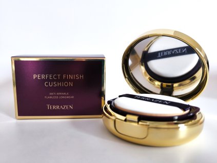 TERRAZEN - Perfect finish cushion, Anti wrinkle flawless longwear SPF50+ - Dlouhotrvající pečující cushion make-up s SPF 50 - 15 + 15 g