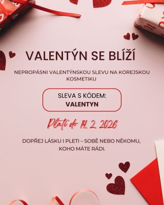 Nepropásni slevu na K-beauty a vyber si valentýnský dárek včas. ✔ originální korejská kosmetika ✔ pečlivě vybrané produkty...