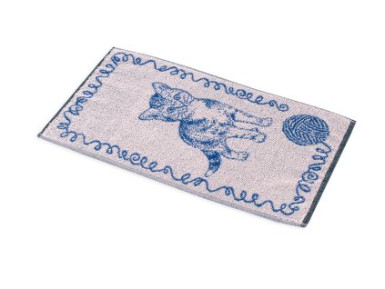 RUČNÍK KOČIČKA TM.MODRÁ