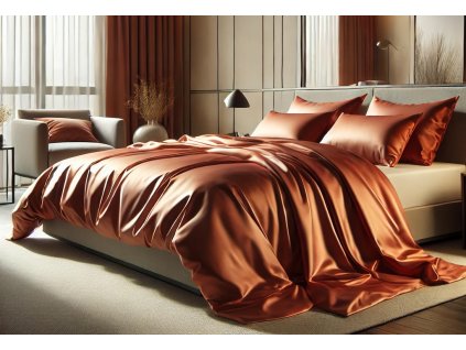 SATÉNOVÉ POVLEČENÍ TERAKOTA