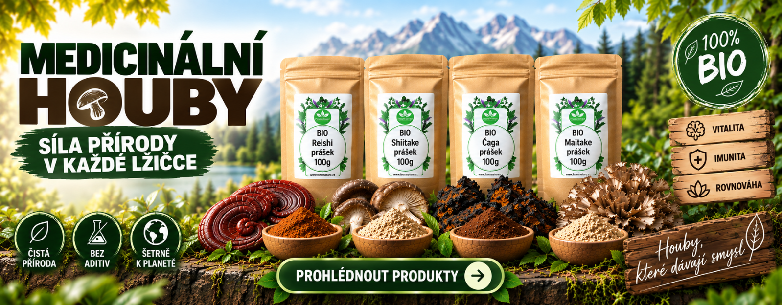 Mediciální houby v BIO kvalitě pro Vaše zdraví