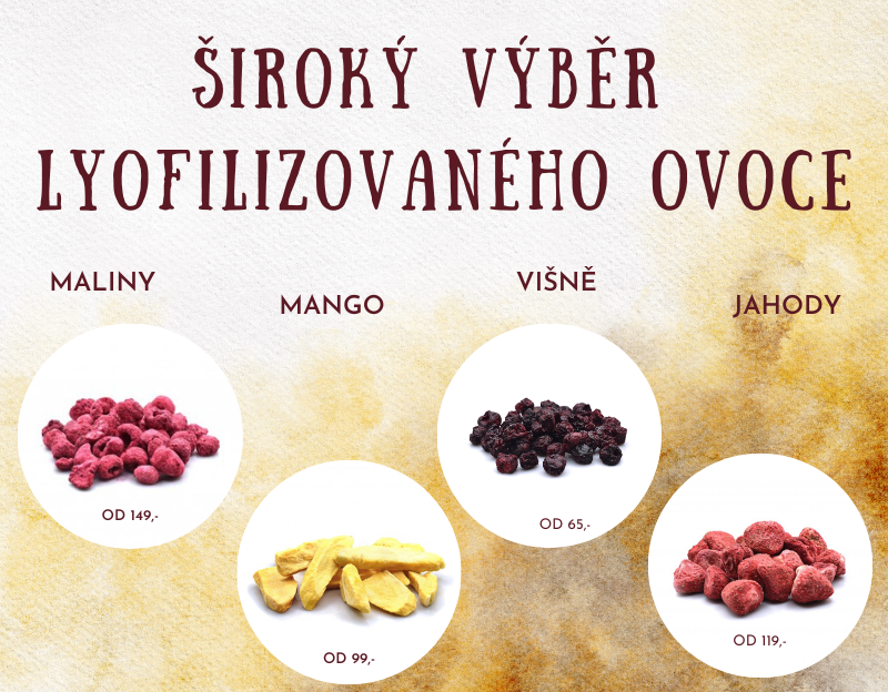 Široký výběr lyofilizovaného ovoce