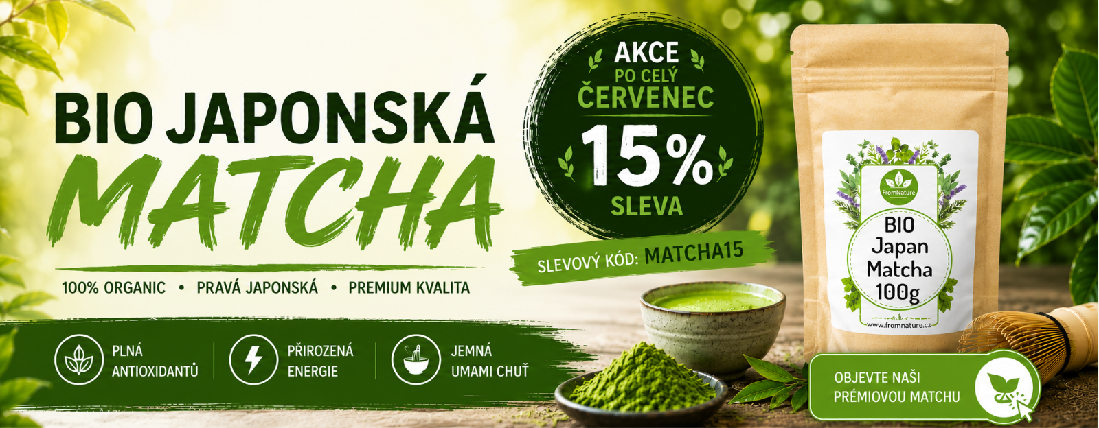 BIO Japonská Matcha - 15% sleva po celý červenec