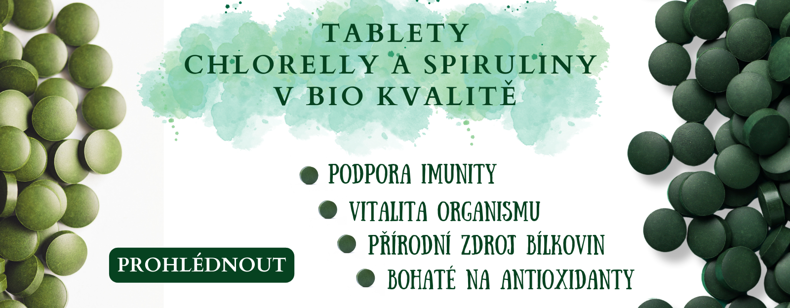 BIO chlorella a spirulina tablety