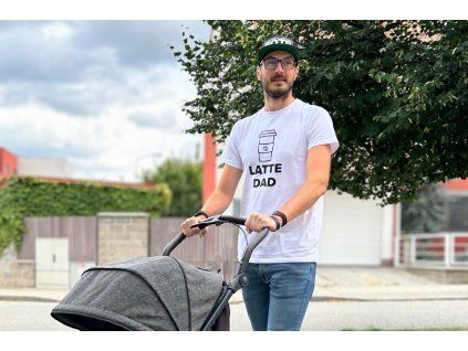 Bílé tričko Latte DAD pro moderního tátu