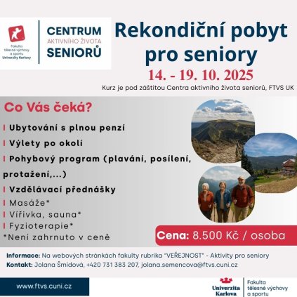 Rekondiční pobyt pro seniory - Říjen (Cílová skupina Veřejnost)