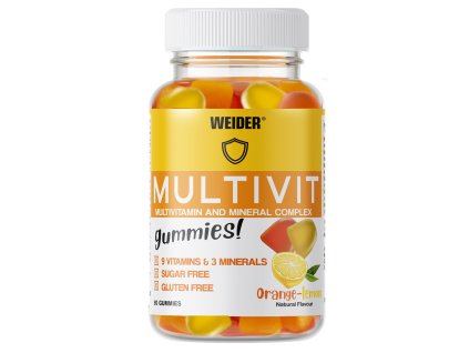 Weider Multivit Up 80 gummies, želatinové bonbóny obsahující vitamíny a minerály (Varianta Pomeranč - Citron)