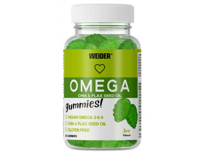 Weider Omega 50 gummies, želatinové bonbóny obsahující omega 3, 6, 9 mastné kyseliny