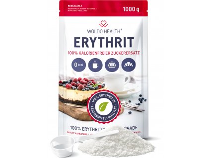 WoldoHealth® Erythritol alternativní cukr 1000 g