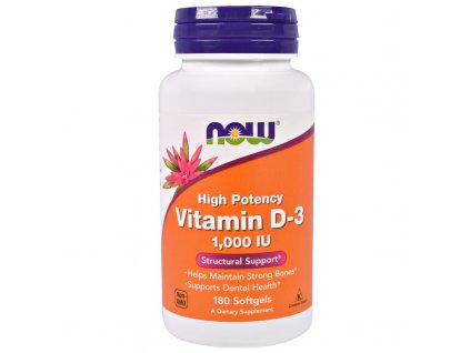 Now Foods Vitamin D3 1000IU 180softgels front