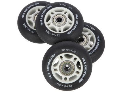 Matná kolečka NILS Extreme PU 72x24 82A s ložisky ABEC 9, černá, 4 ks