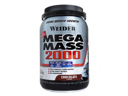 Weider Mega Mass 2000 1,5 kg, sacharidovo-proteinový prášek s vitamíny a minerály (Varianta Vanilka)