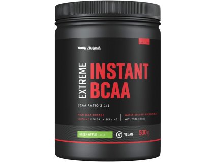 Body Attack Extreme Instant BCAA 2:1:1, prášková forma BCAA s vysokým obsahem aminokyselin (Varianta Green Apple)