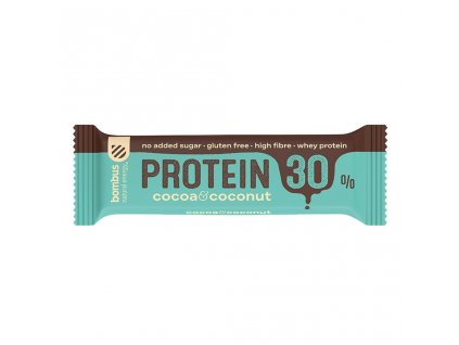 EXP 18.2.2024 Bombus Protein 30% 50 g dvouvrstvé tyčinky s vysokým obsahem bílkovin-cocoa coconut