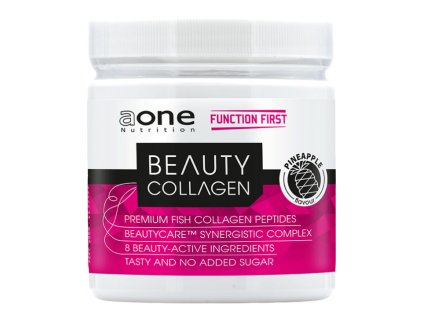 AONE Beauty Collagen, 300g, kolagenní peptidy z ryb s argininem, kyselinou hyaluronovou, vitaminem C a zinkem (Varianta Ananas)