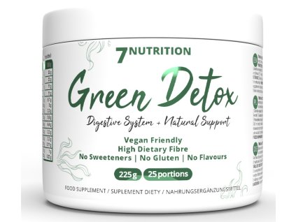 7NUTRITION Green Detox 225g, směs s čistícími (Varianta prebiotickými a antioxidačními vlastnostmi)
