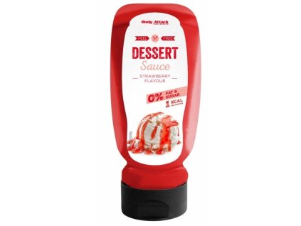 Body Attack Dessert Sauce 320 ml, nízkokalorická poleva pro dochucení a doslazení jídel (Varianta Jahoda)