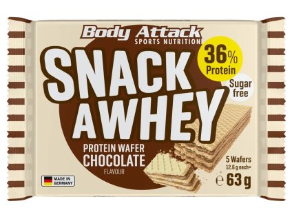 Body Attack Snack A Whey 5x Protein Wafer 63 g, sušenky bez cukru se zvýšeným obsahem bílkovin (Varianta Čokoláda)