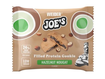 Weider Joe´s Filled Protein Cookie 60g, plněný proteinový koláček s nízkým podílem cukru (Varianta Hazelnut Nougat)